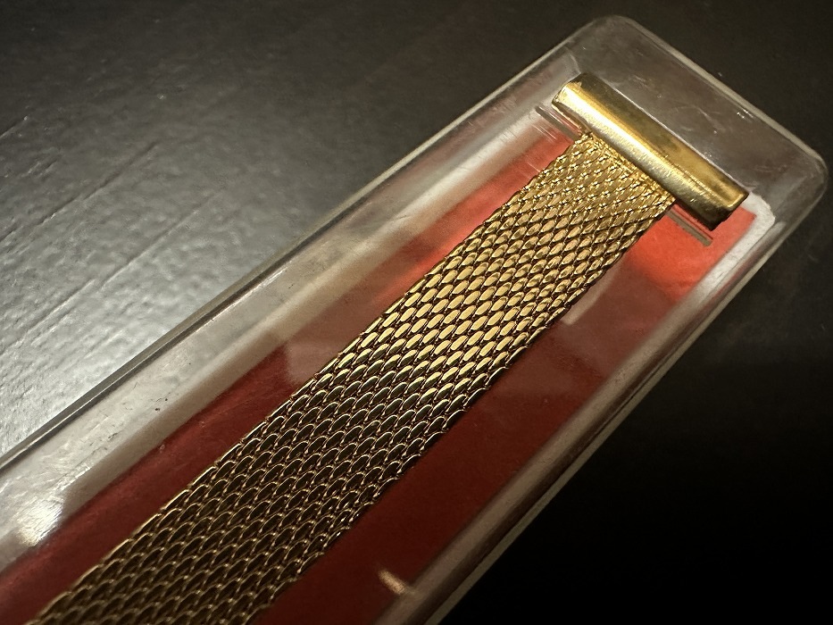 108178 LAMP 腕時計ベルト 15mm 金メッキ  金色 蛇腹  DEAD STOCK