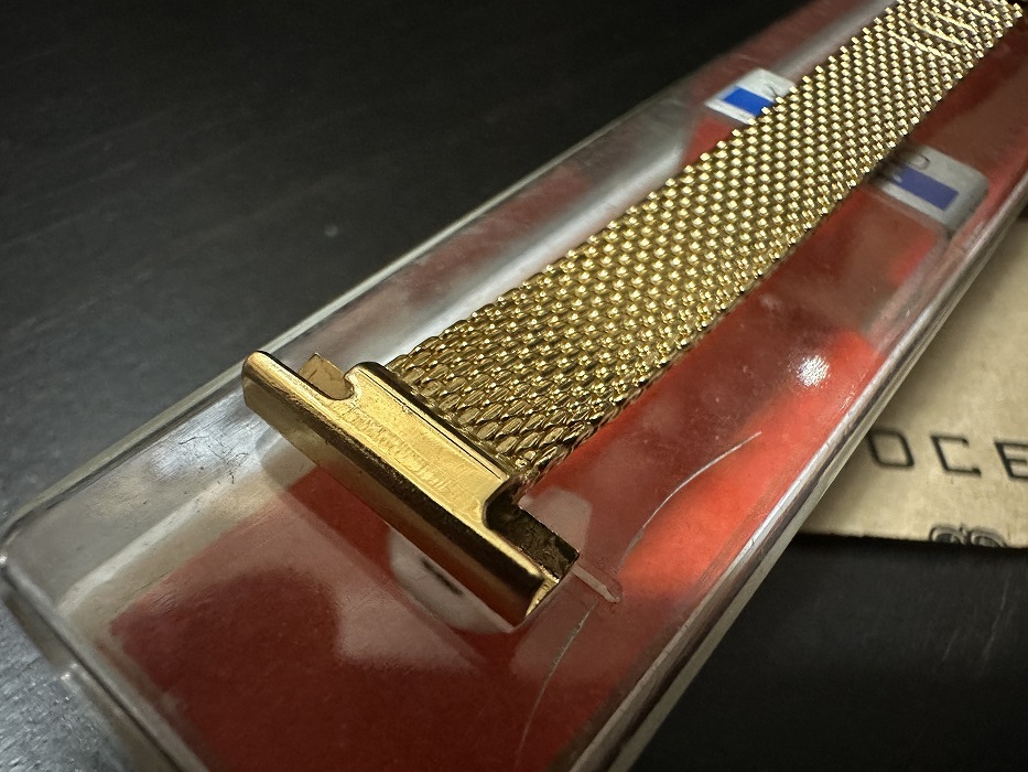 108178 LAMP 腕時計ベルト 15mm 金メッキ  金色 蛇腹  DEAD STOCK