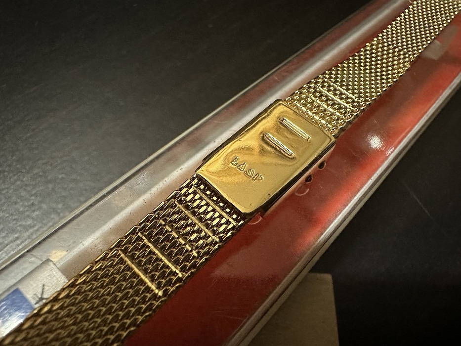 108178 LAMP 腕時計ベルト 15mm 金メッキ  金色 蛇腹  DEAD STOCK