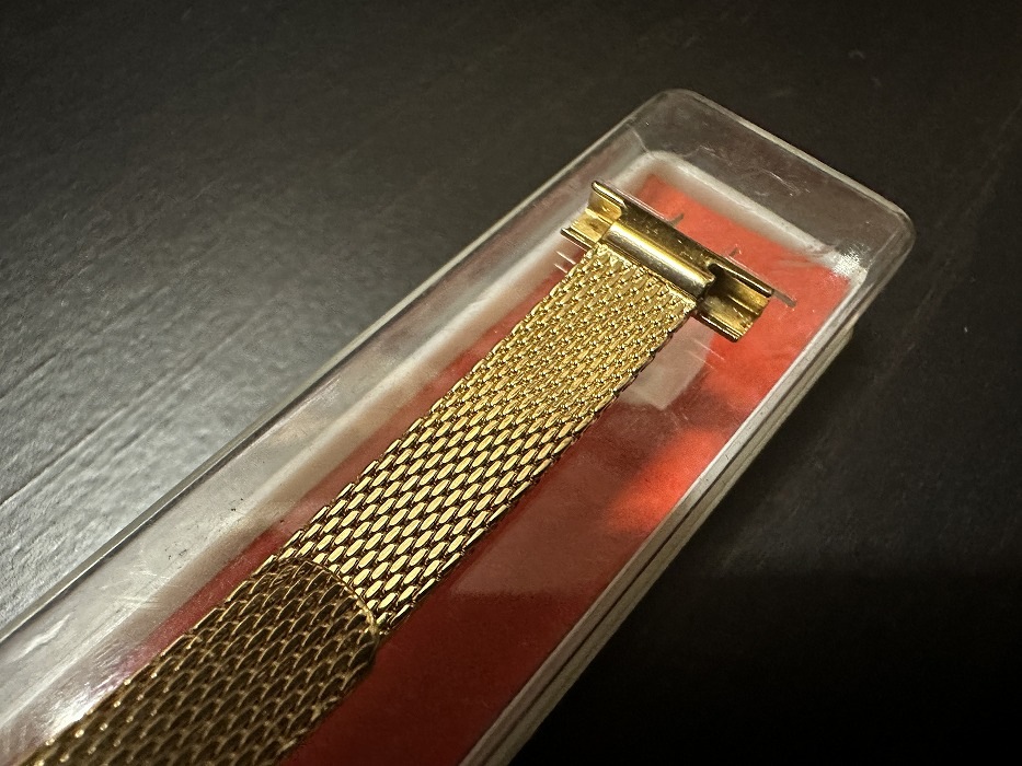 108178 LAMP 腕時計ベルト 15mm 金メッキ  金色 蛇腹  DEAD STOCK
