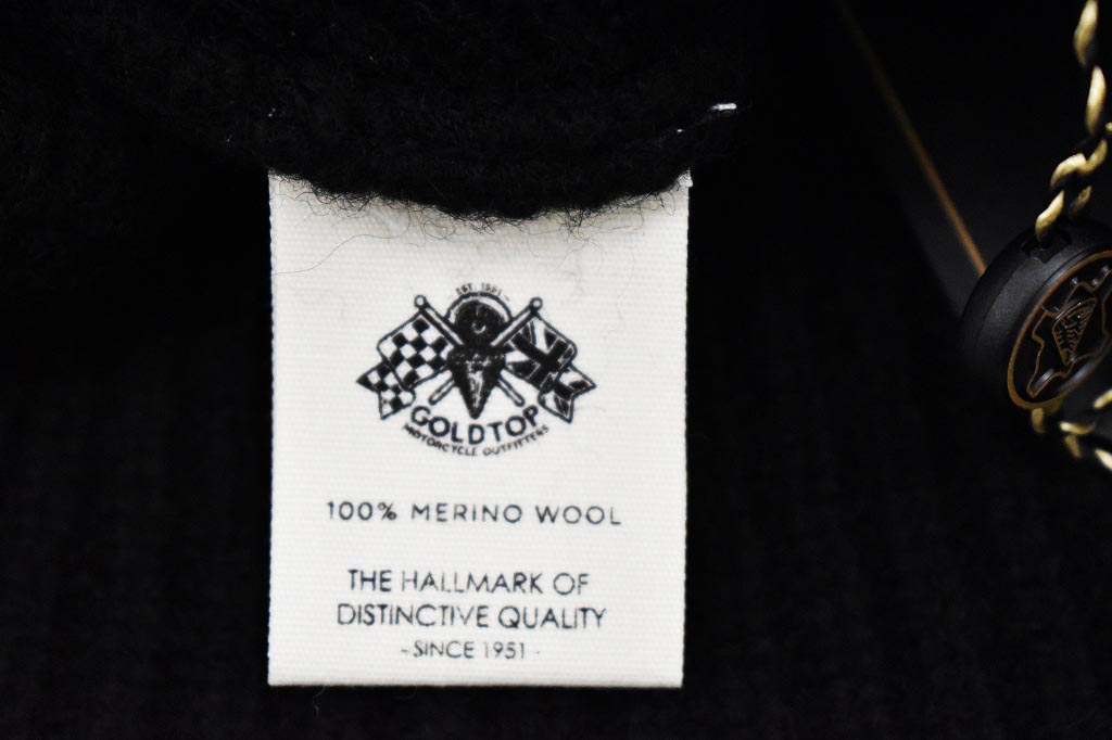 英国 「GOLDTOP」「100% Merino Wool Mechanics Hat」 メリノウールビーニー COLOR:WHITE / BLACK