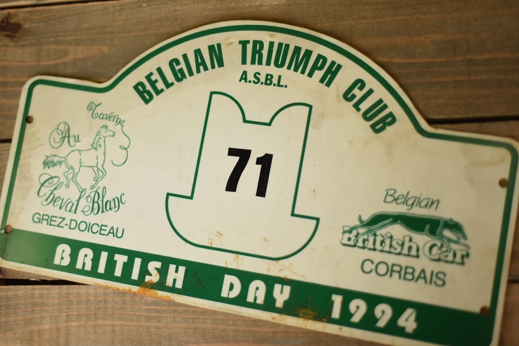 103711 TRIUMPH トライアンフ ラリープレート ヴィンテージカークラブ ナンバー 記念プレート クラシックカー
