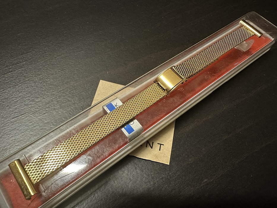 108179 LAMP 腕時計ベルト 15mm 金メッキ 金色 蛇腹 DEAD STOCK