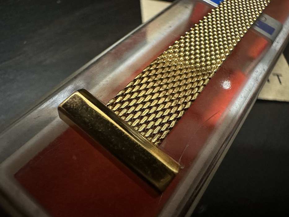 108179 LAMP 腕時計ベルト 15mm 金メッキ 金色 蛇腹 DEAD STOCK