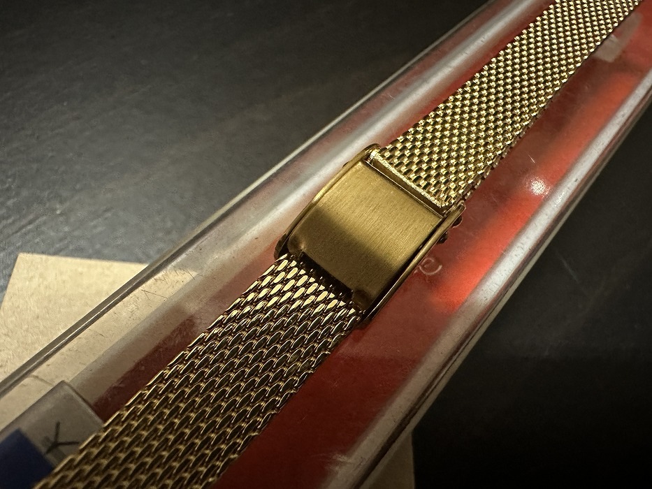 108179 LAMP 腕時計ベルト 15mm 金メッキ 金色 蛇腹 DEAD STOCK