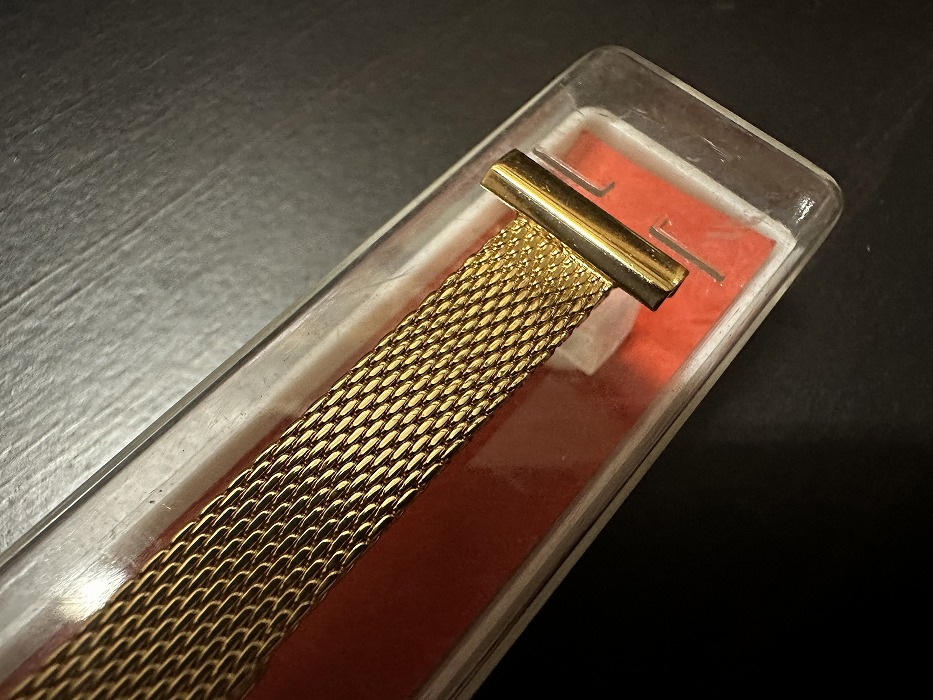 108179 LAMP 腕時計ベルト 15mm 金メッキ 金色 蛇腹 DEAD STOCK