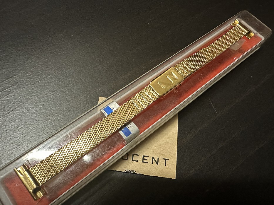 108179 LAMP 腕時計ベルト 15mm 金メッキ 金色 蛇腹 DEAD STOCK