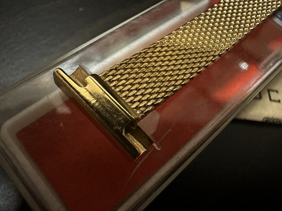 108179 LAMP 腕時計ベルト 15mm 金メッキ 金色 蛇腹 DEAD STOCK