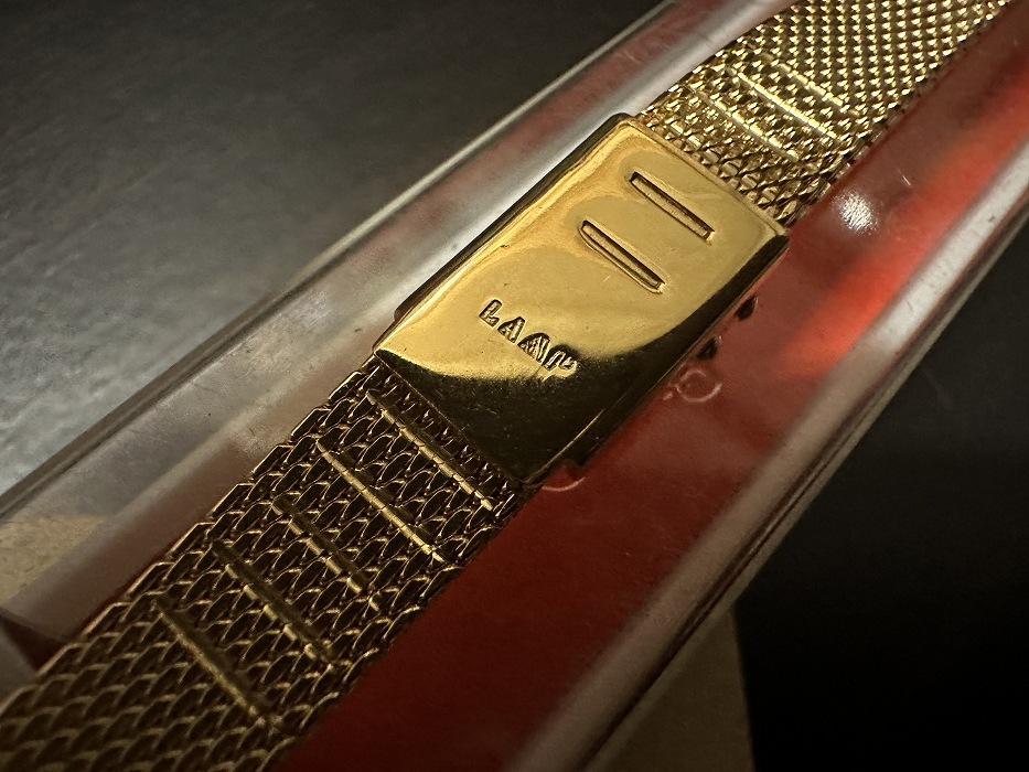 108179 LAMP 腕時計ベルト 15mm 金メッキ 金色 蛇腹 DEAD STOCK