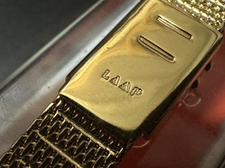 108179 LAMP 腕時計ベルト 15mm 金メッキ 金色 蛇腹 DEAD STOCK