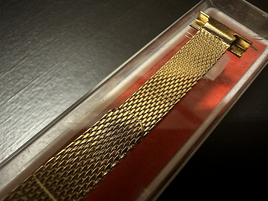 108179 LAMP 腕時計ベルト 15mm 金メッキ 金色 蛇腹 DEAD STOCK