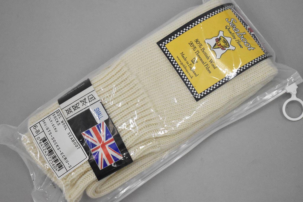 英国 「GOLDTOP」「80% Wool Seaboot Socks」 ウール80% シーブーツソックス COLOR：WHITE