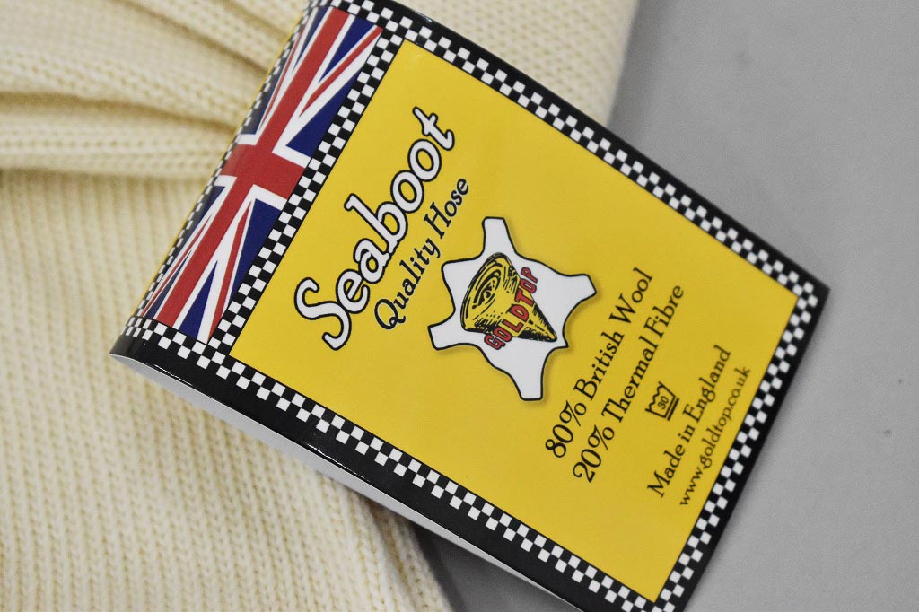 英国 「GOLDTOP」「80% Wool Seaboot Socks」 ウール80% シーブーツソックス COLOR：WHITE