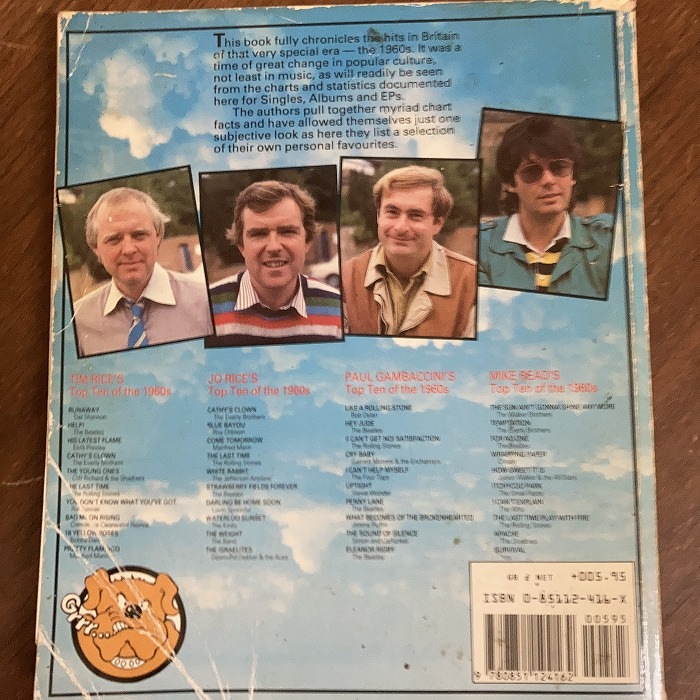 B4146　「GUINNESS BOOK OF HITS OF THE 60s TIM RICE JO RICE MIKE READ PAUL GAMBACCINI」英国音楽書籍