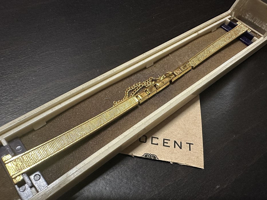 108180 Maruman 腕時計ベルト 10mm 金メッキ  金色 蛇腹  DEAD STOCK