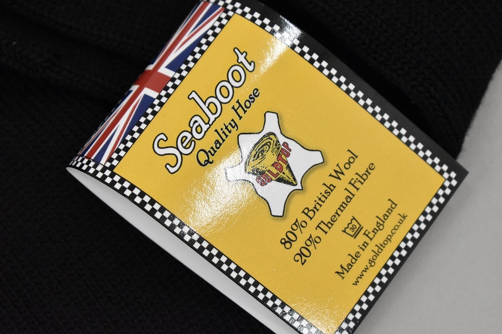 英国 「GOLDTOP」「80% Wool Seaboot Socks」 ウール80% シーブーツソックス COLOR：BLACK