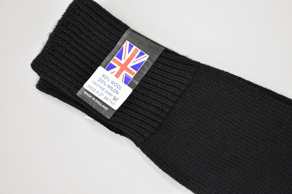英国 「GOLDTOP」「80% Wool Seaboot Socks」 ウール80% シーブーツソックス COLOR：BLACK