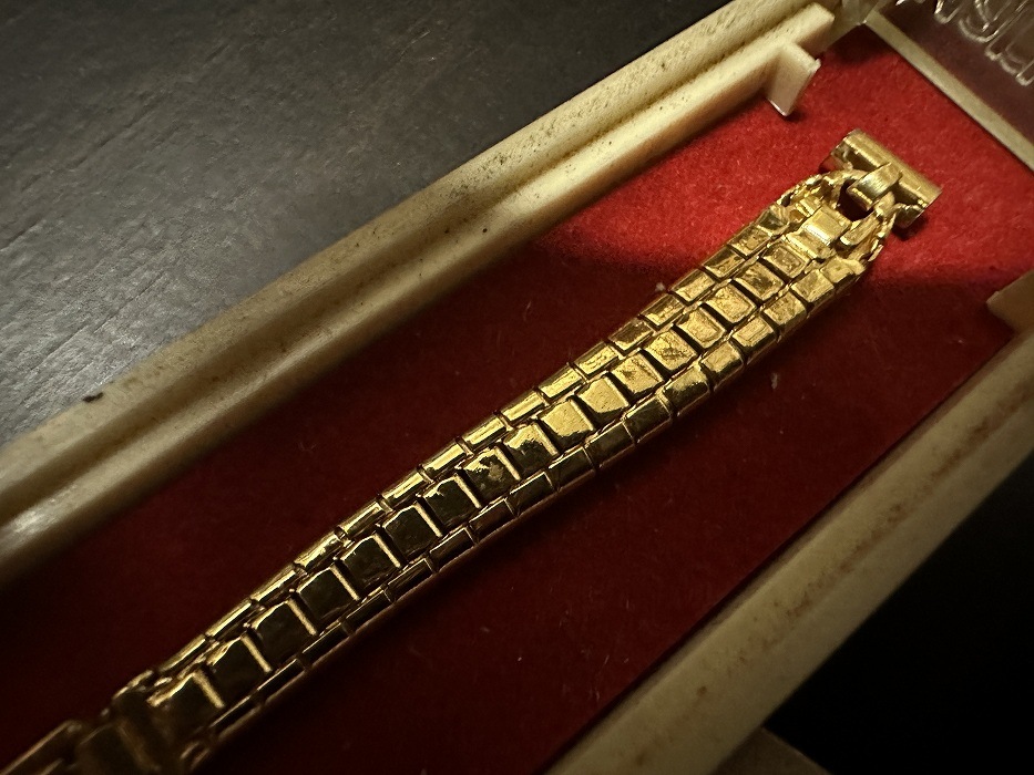 108181 Maruman 腕時計ベルト 0.8mm 金メッキ 金色 蛇腹 DEAD STOCK