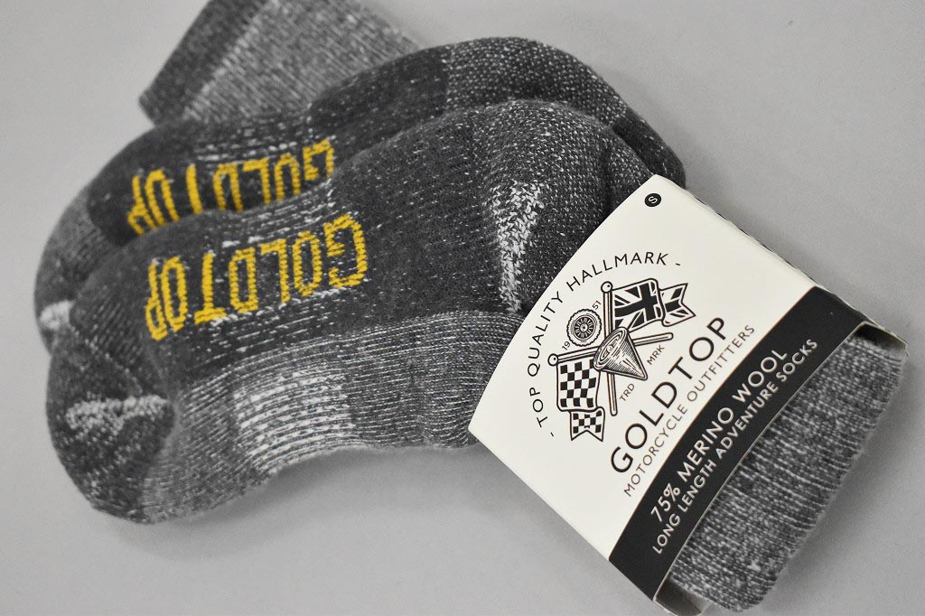 英国 「GOLDTOP」「75% Merino Wool Motorcycle Socks 」 メリノウール75%モーターサイクルソックス COLOR：GRAY