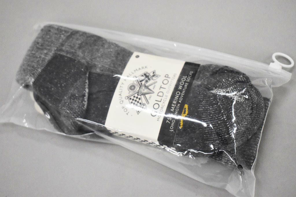 英国 「GOLDTOP」「75% Merino Wool Motorcycle Socks 」 メリノウール75%モーターサイクルソックス COLOR：GRAY