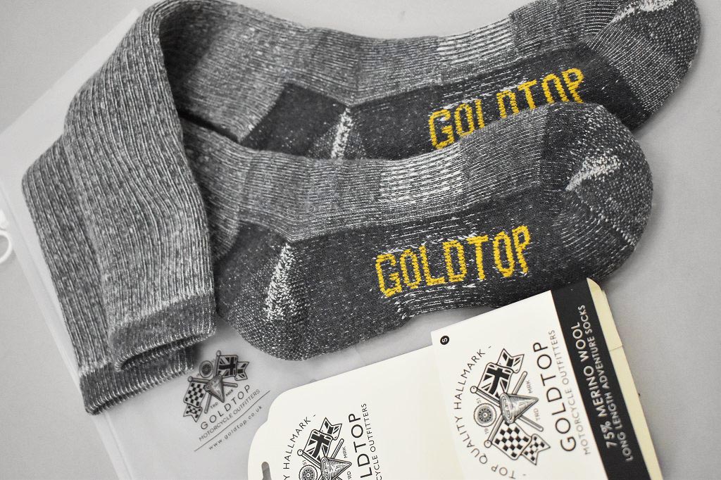 英国 「GOLDTOP」「75% Merino Wool Motorcycle Socks 」 メリノウール75%モーターサイクルソックス COLOR：GRAY