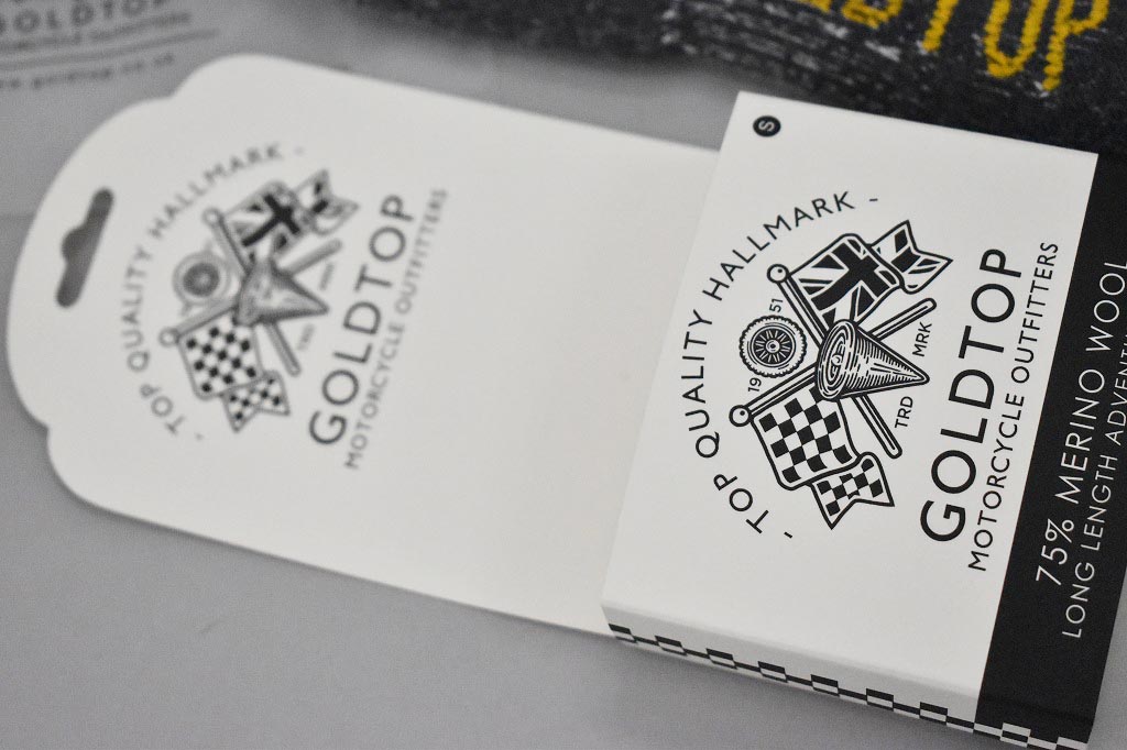 英国 「GOLDTOP」「75% Merino Wool Motorcycle Socks 」 メリノウール75%モーターサイクルソックス COLOR：GRAY