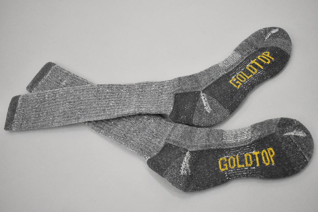 英国 「GOLDTOP」「75% Merino Wool Motorcycle Socks 」 メリノウール75%モーターサイクルソックス COLOR：GRAY