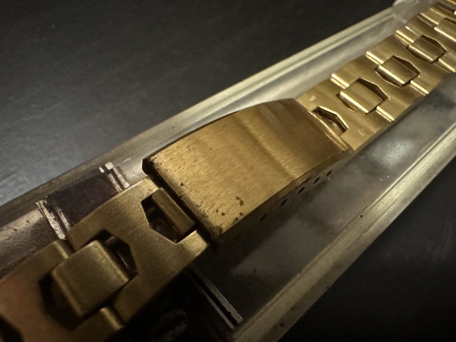 108182 Maruman 腕時計ベルト 18mm 金メッキ  金色 蛇腹  DEAD STOCK