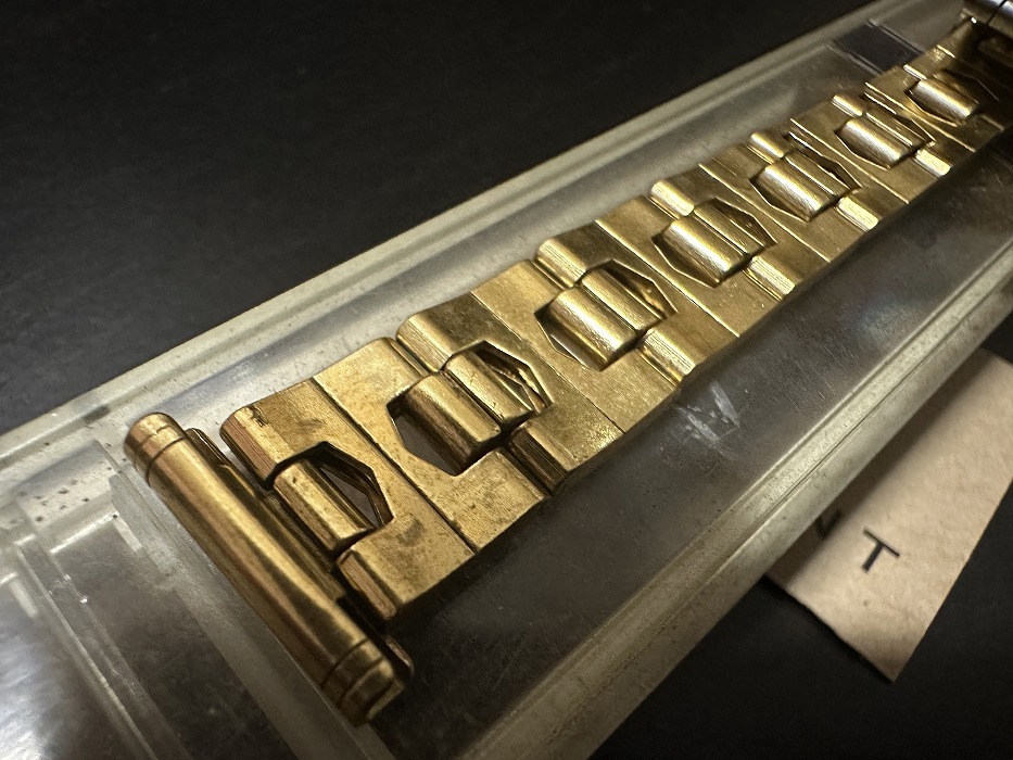108182 Maruman 腕時計ベルト 18mm 金メッキ  金色 蛇腹  DEAD STOCK