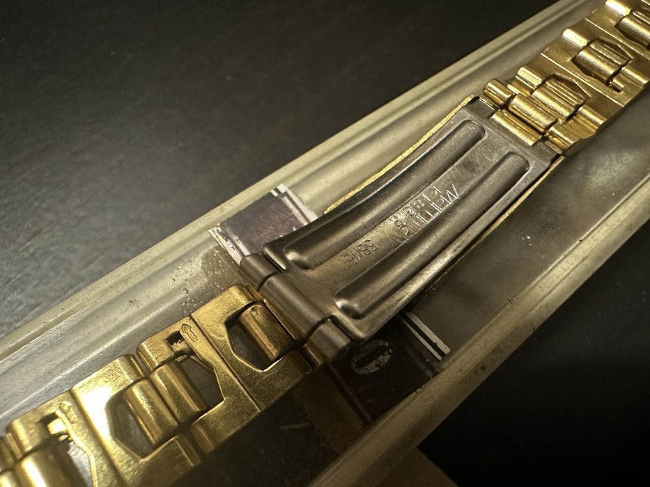 108182 Maruman 腕時計ベルト 18mm 金メッキ  金色 蛇腹  DEAD STOCK