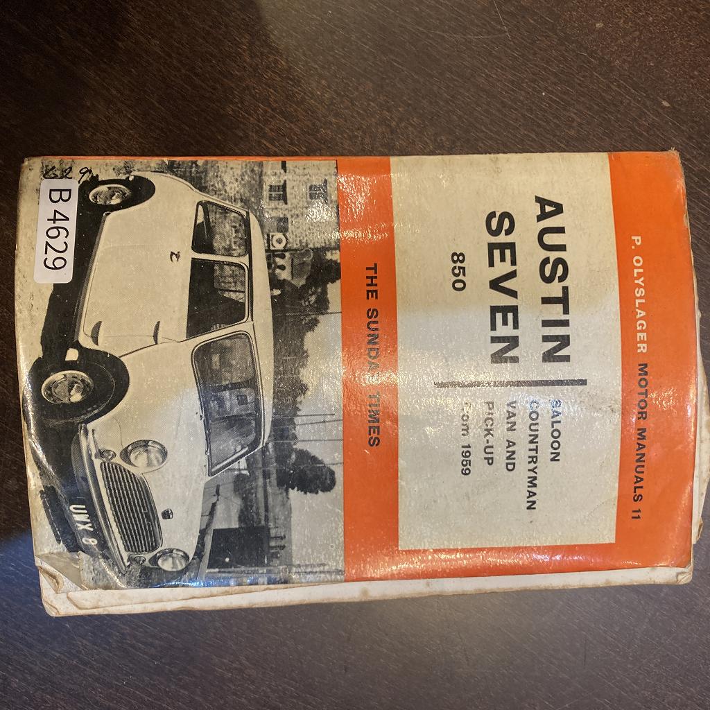B4629「AUSTIN SEVEN 850 P.OLYSLAGER MOTOR MANUALS 11」ミニ オースチン モーターマニュアル 整備書