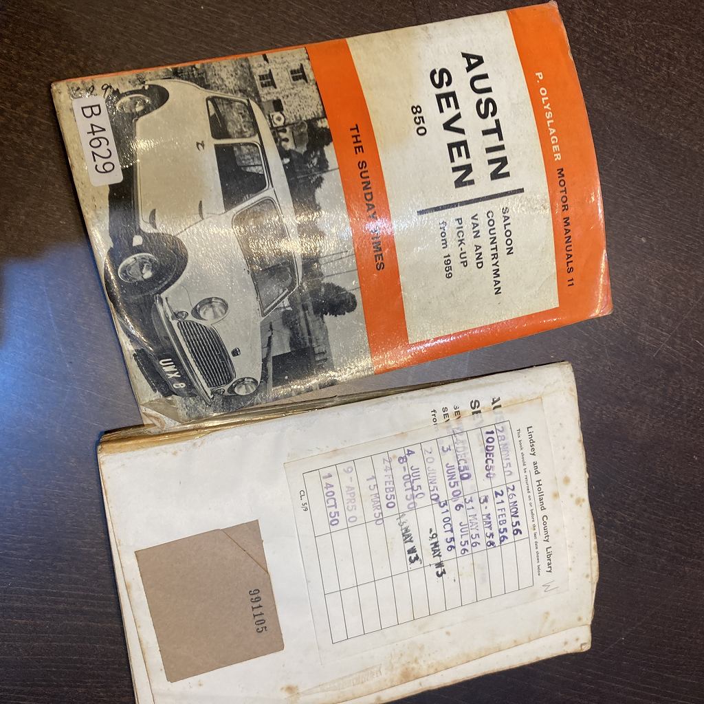 B4629「AUSTIN SEVEN 850 P.OLYSLAGER MOTOR MANUALS 11」ミニ オースチン モーターマニュアル 整備書