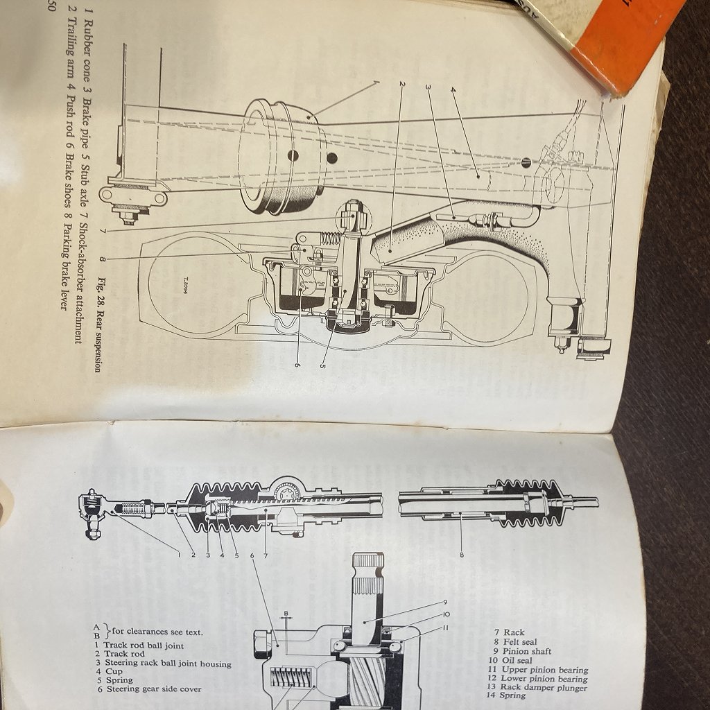 B4629「AUSTIN SEVEN 850 P.OLYSLAGER MOTOR MANUALS 11」ミニ オースチン モーターマニュアル 整備書