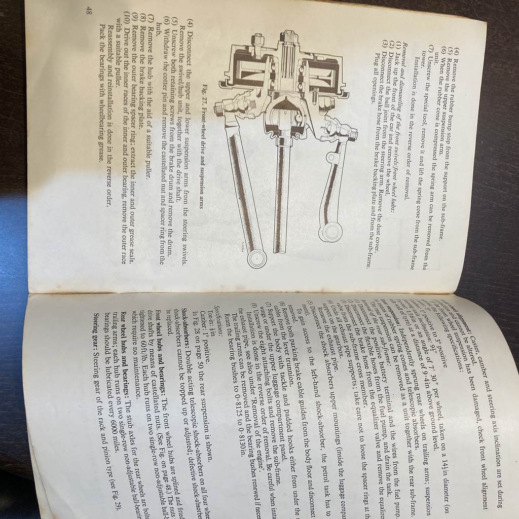 B4629「AUSTIN SEVEN 850 P.OLYSLAGER MOTOR MANUALS 11」ミニ オースチン モーターマニュアル 整備書