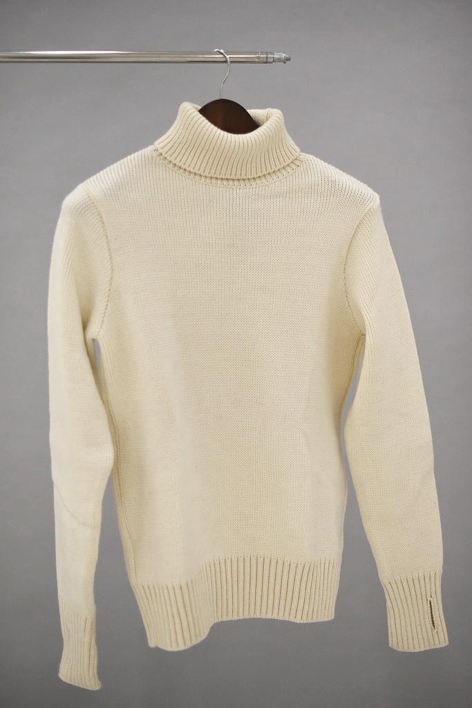FW 英国「GOLDTOP」「100%Merino Wool Fitted Submariner Sweater」フィット サブマリーナー セーター COLOR：WHITE　　送料無料