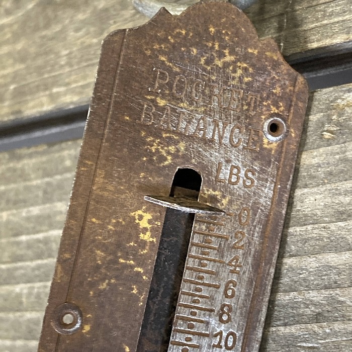 アンティーク 重厚 ドイツ製 半月型吊り秤 古道具 骨董 レトロ ばね秤