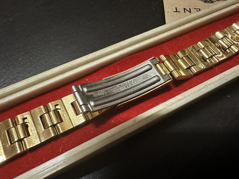 108183 Maruman 腕時計ベルト 12mm 金メッキ  金色 蛇腹  DEAD STOCK