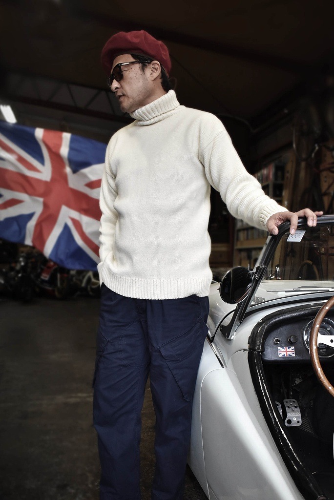 CW 英国 「GOLDTOP」「100% Merino Wool Classic Submariner Sweater」クラシック サブマリーナー COLOR：WHITE　　送料無料