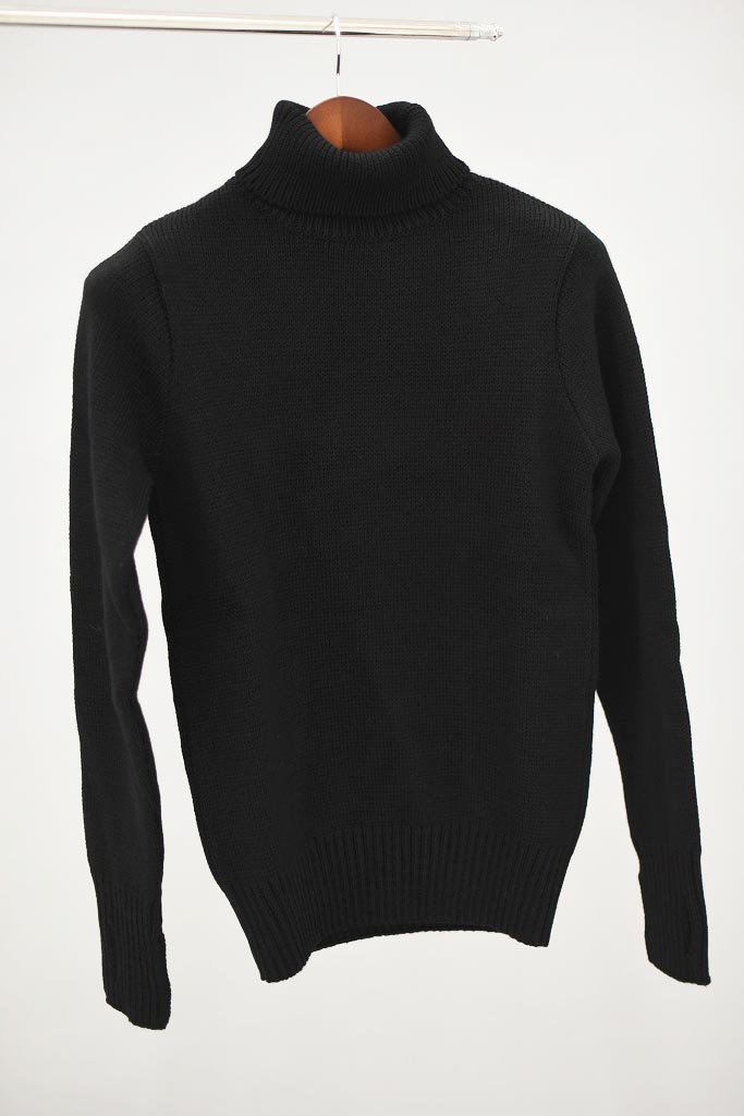FB 英国「GOLDTOP」「100%Merino Wool Fitted Submariner Sweater」フィット サブマリーナー セーター COLOR：BLACK　　送料無料