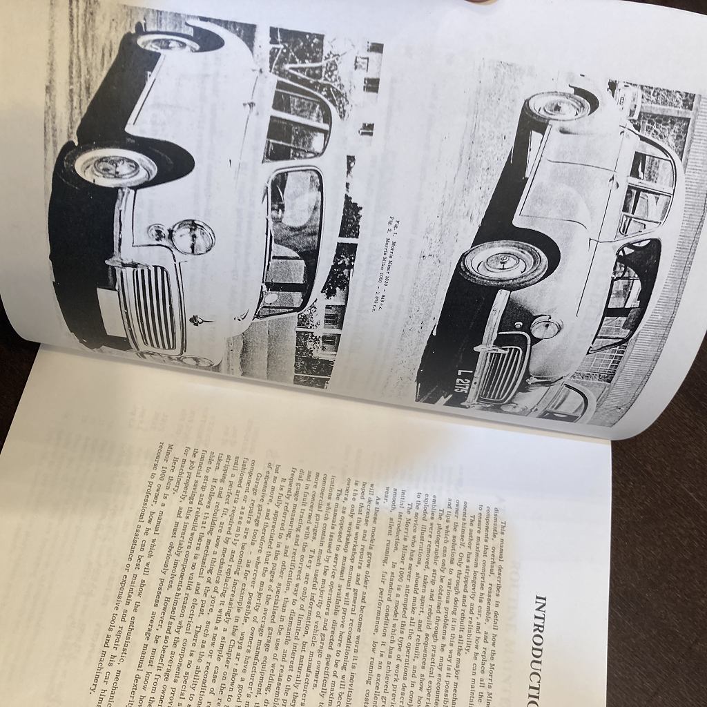 B4632「MORRIS MINOR 1000 All models 1956 to 1971  948cc (57.8 cu in) 1098cc(67 su in) Owners Workshop Manual」ヘインズ・インターナショナル　 モーリス　整備書