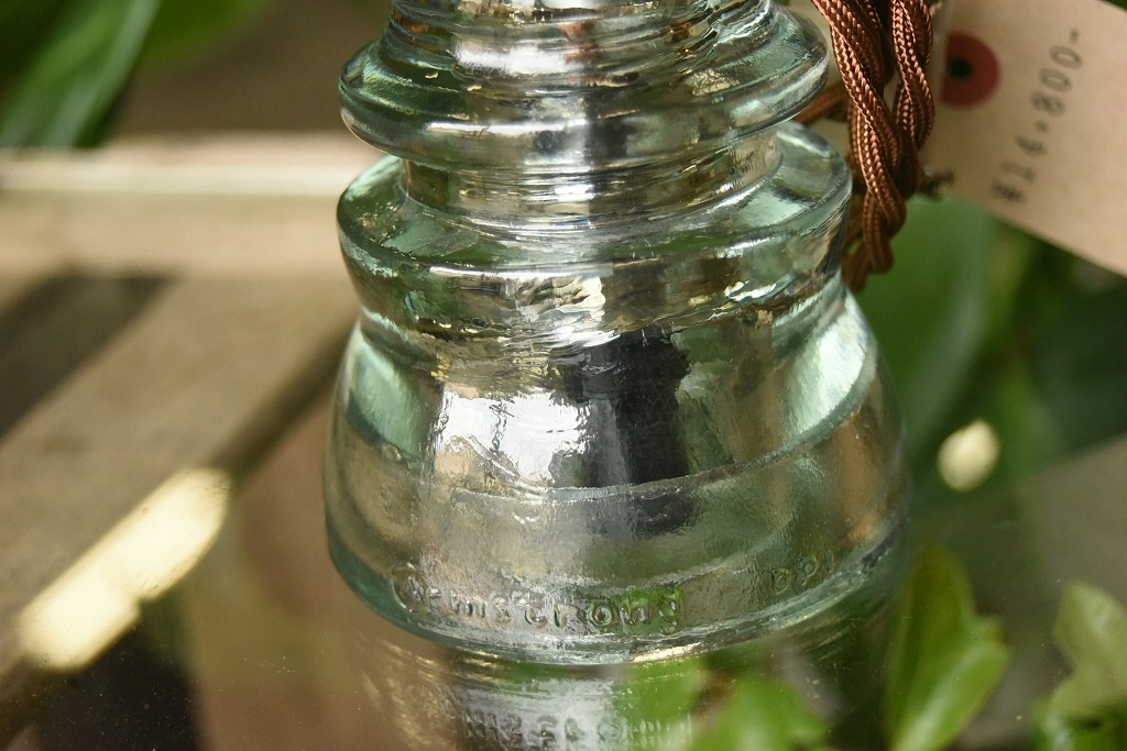 104757 インダストリアル　ガラスインシュレーター　ランプ　照明　USA　　碍子　i005CB