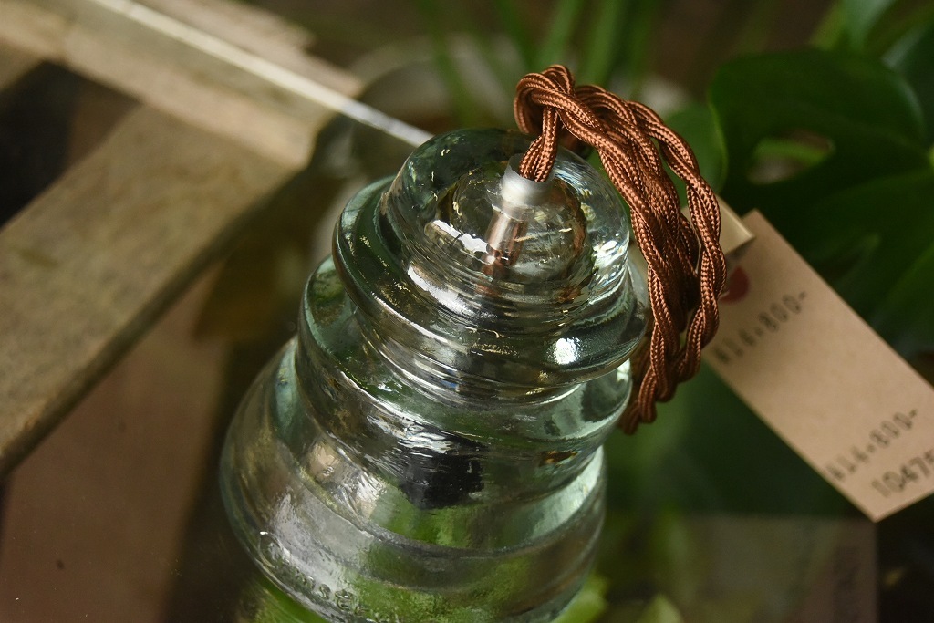 104757 インダストリアル　ガラスインシュレーター　ランプ　照明　USA　　碍子　i005CB