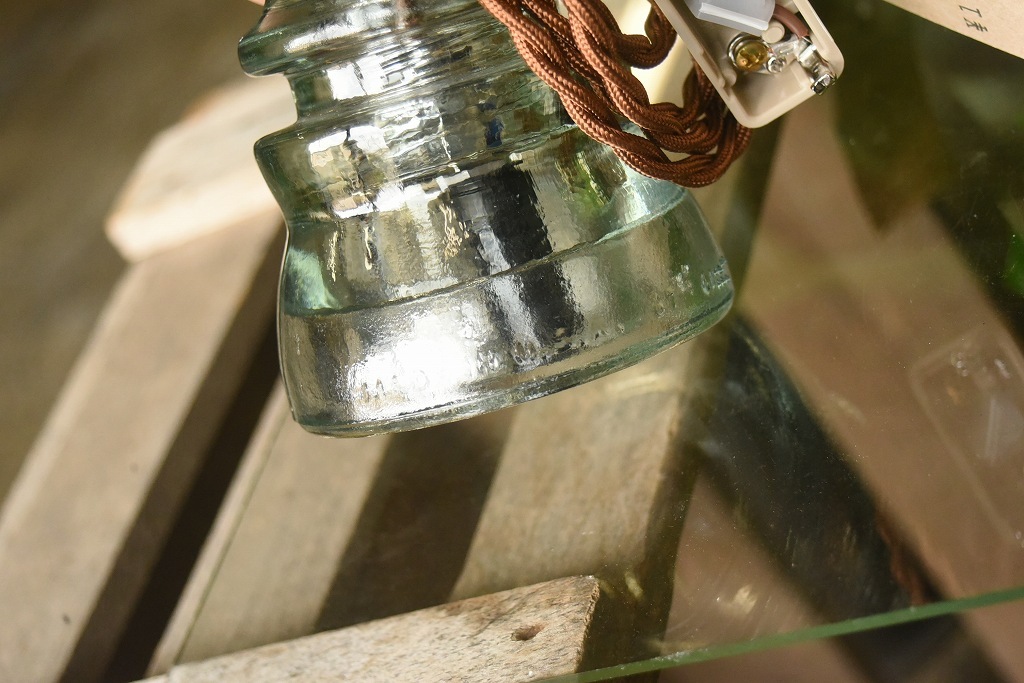 104757 インダストリアル　ガラスインシュレーター　ランプ　照明　USA　　碍子　i005CB