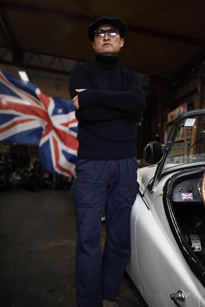 FN 英国「GOLDTOP」「100%Merino Wool Fitted Submariner Sweater」フィット サブマリーナー セーター COLOR：NavyBlue　　送料無料