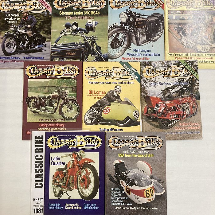 B4347　1981　9冊セット 「CLASSIC BIKE」 クラシックバイク 英国 旧車雑誌