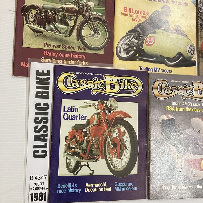 B4347　1981　9冊セット 「CLASSIC BIKE」 クラシックバイク 英国 旧車雑誌