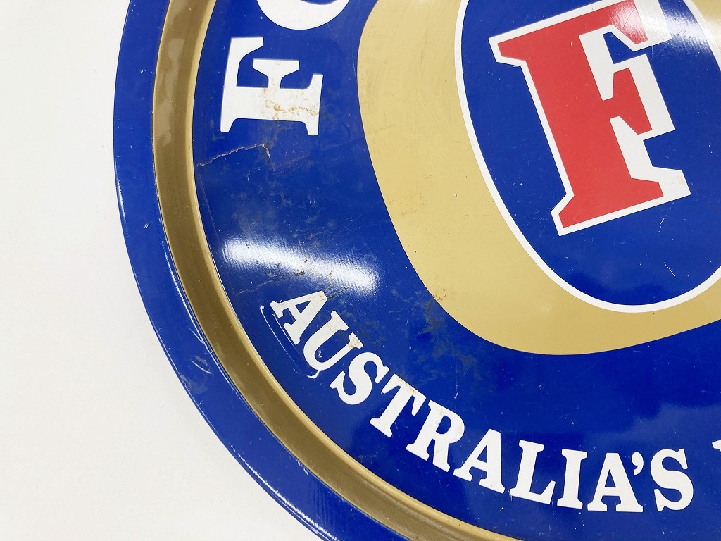 107718 ヴィンテージ 「FOSTER'S AUSTRALIA'S FAMOUS BEER」 フォスターズラガー オーストラリア サインプレート 看板