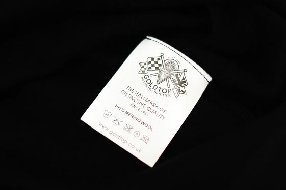 GB 英国 「GOLDTOP」「100% Merino Wool Zip Up Base Layer」 ジップアップ ベースレイヤー COLOR：BLACK