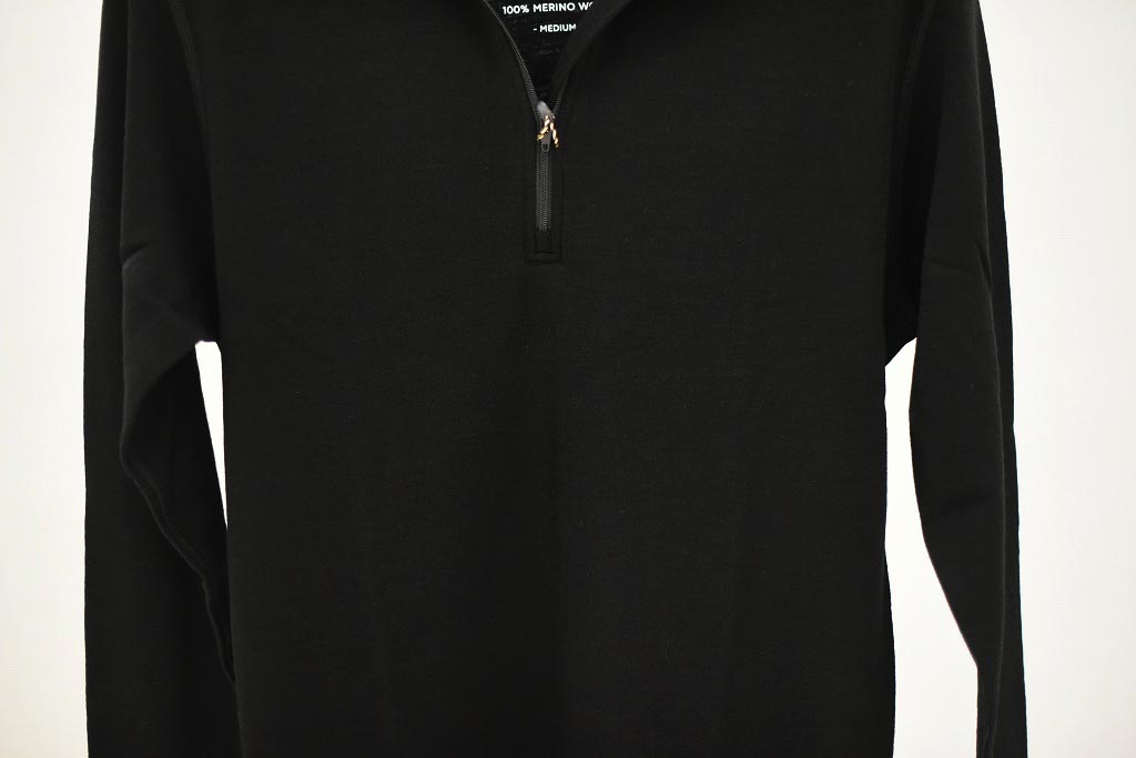 GB 英国 「GOLDTOP」「100% Merino Wool Zip Up Base Layer」 ジップアップ ベースレイヤー COLOR：BLACK