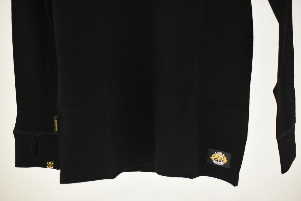 GB 英国 「GOLDTOP」「100% Merino Wool Zip Up Base Layer」 ジップアップ ベースレイヤー COLOR：BLACK